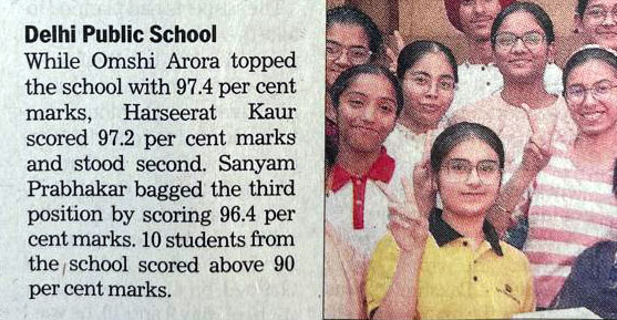 Omshi Arora in Newpspaper for topping the school